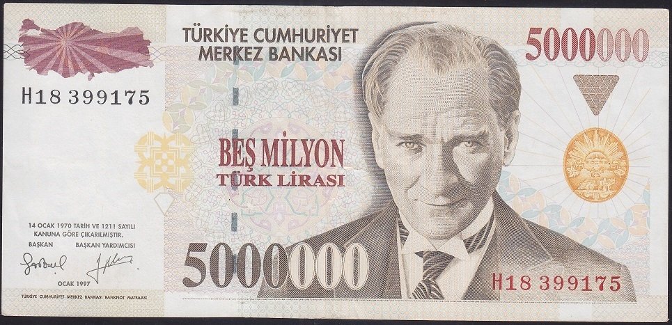 7.Emisyon 5 000 000 LİRA H18 399175 Ççt Çilaltı