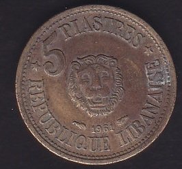 LÜBNAN 5 PIASTRE 1961