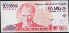 7.Emisyon 10000000 Lira D02 683886 Çok Temiz+