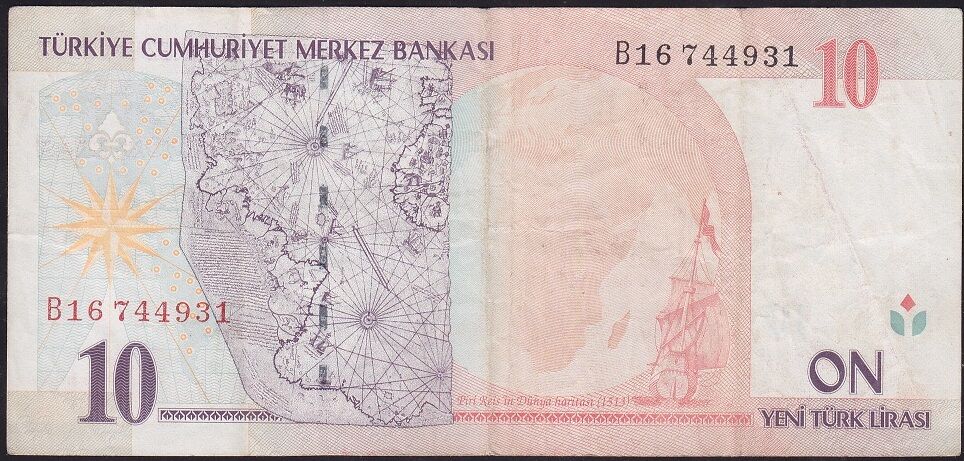 8.Emisyon 10 YTL B16 744931 Çok Temiz