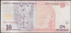 8.Emisyon 10 YTL B16 744931 Çok Temiz