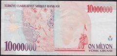 7.Emisyon 10 000 000 Lira E07 885736 Çok Temiz+