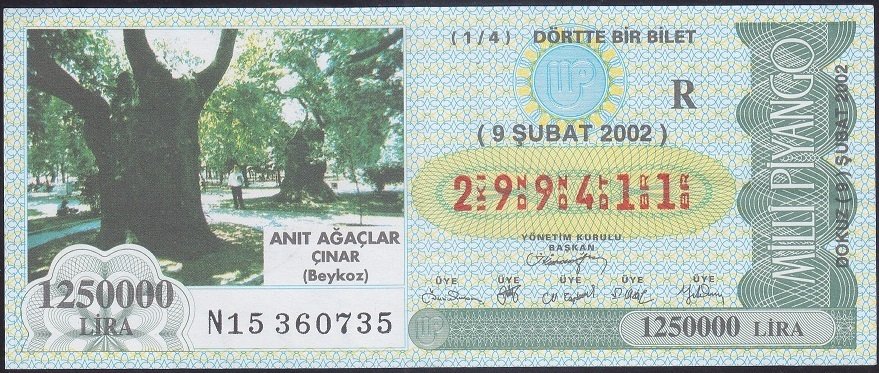 2002 9 Şubat Çeyrek Bilet - R Serisi