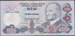 6.Emisyon 1.Tertip 1000 Lira A49 421068 Çok Temiz+