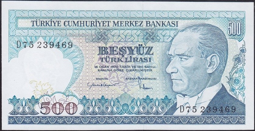 7.Emisyon 2.Tertip 500 Lira D75 239469 Çilaltı Çil