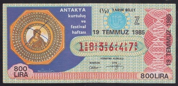 1985 19 TEMMUZ YARIM BİLET Z SERİSİ