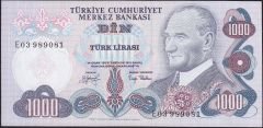 6.Emisyon 2.Tertip 1000 Lira E03 989081 Çil