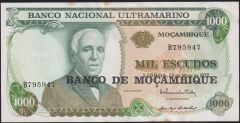 Mozambik 1000 Escudos 1976 Çilaltı Çil Pick 119 ( Sararma Var )