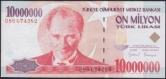 7.Emisyon 10 000 000 Lira D88 674282 Çok Temiz+