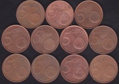 Avrupa 5 Euro Cent 11 Farklı Ülke