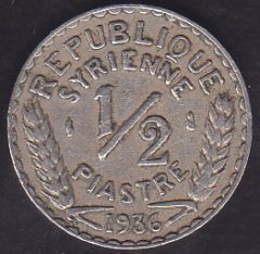 SURİYE 1/2 PIASTRE 1936