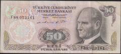 6.Emisyon 1.Tertip 50 Lira F88 073161 Temiz+