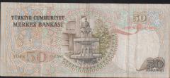 6.Emisyon 1.Tertip 50 Lira F88 073161 Temiz+