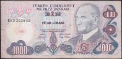 6.Emisyon 2.Tertip 1000 Lira E02 252902 Temiz
