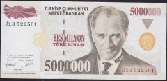 7.Emisyon 5 000 000 LİRA J13 522501 Çilaltı
