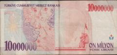 7.Emisyon 10 000 000 Lira B27 974576 Çok Temiz+