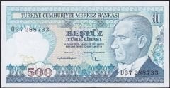 7.Emisyon 2.Tertip 500 Lira D37 288733 Çil