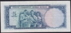 5.Emisyon 1.Tertip 5 Lira A1 484490 Çok Temiz+
