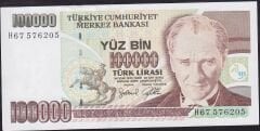 7.Emisyon 3.Tertip 100000 Lira H67 576205 Çilaltı Çil