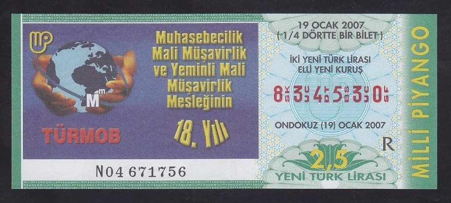 2007 19 OCAK ÇEYREK BİLET
