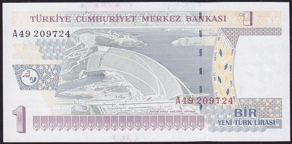 8.Emisyon 1 YTL A49 209724 Çil