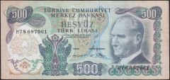 6.Emisyon 2.Tertip 500 Lira H78 097961 Çok Temiz