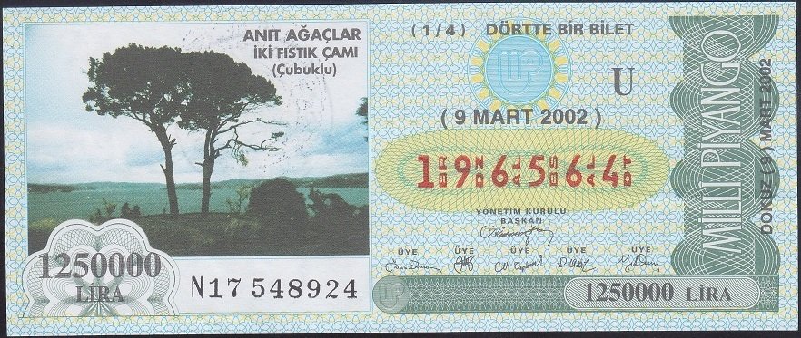 2002 9 MART ÇEYREK BİLET - U SERİSİ