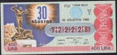 1983 30 Ağustos Yarım Bilet - Y Serisi