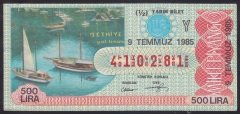 1985 9 TEMMUZ YARIM BİLET Y SERİSİ