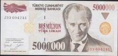 7.Emisyon 5 000 000 LİRA J33 604241 Çilaltı