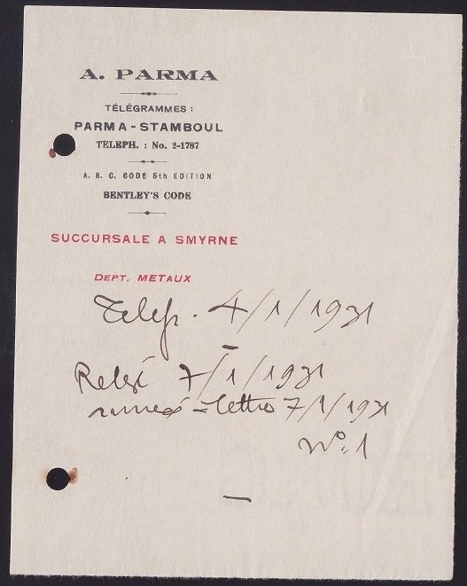 1931 TARİHLİ PHARMA ANTETLİ İSTANBUL İZMİR