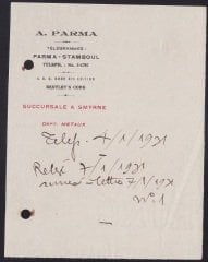 1931 TARİHLİ PHARMA ANTETLİ İSTANBUL İZMİR