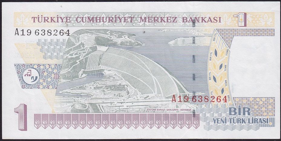 8.Emisyon 1 YTL A19 638264 Çok Temiz+