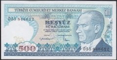 7.Emisyon 2.Tertip 500 Lira D55 846612 Çilaltı