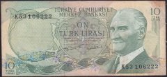 6.Emisyon 2.Tertip 10 Lira K53 106222 Çok Temiz +