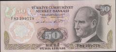 6.Emisyon 1.Tertip 50 Lira F83 399778 Çilaltı
