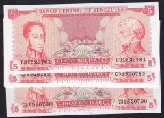 VENEZUELA 5 BOLİVARES 1989 ÇİL - 10 ADET SERİ TAKİPLİ