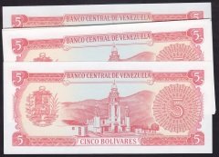 VENEZUELA 5 BOLİVARES 1989 ÇİL - 10 ADET SERİ TAKİPLİ