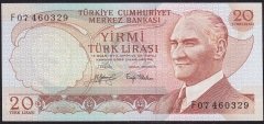 6.Emisyon 3.Tertip 20 Lira F07 460329 Çilaltı