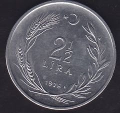 1975 Yılı 2.5 Lira Ters