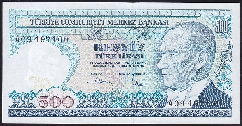 7.Emisyon 1.Tertip 500 Lira A09 497100 Çil