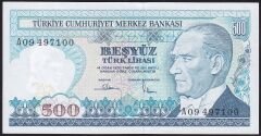 7.Emisyon 1.Tertip 500 Lira A09 497100 Çil
