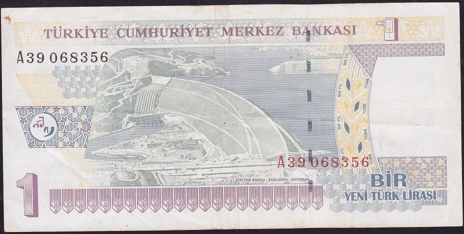 8.Emisyon 1 YTL A39 068356 Çok Temiz+