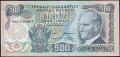 6.Emisyon 2.Tertip 500 Lira H16 218407 Çok Temiz+