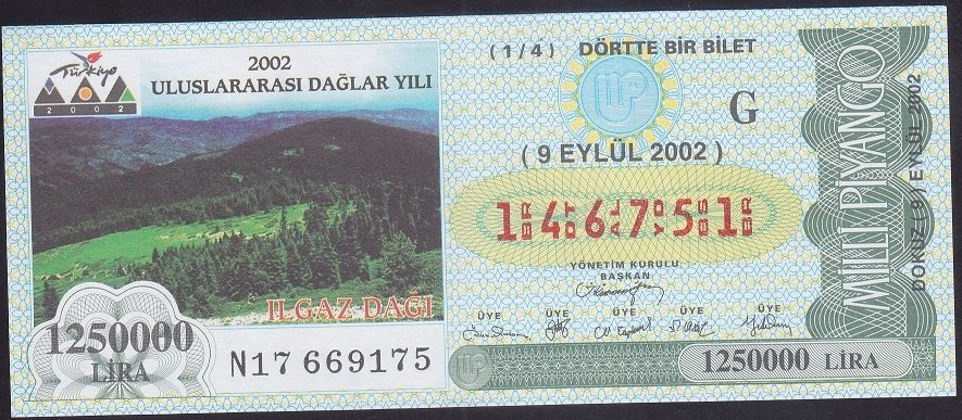 2002 9 EYLÜL ÇEYREK BİLET - G SERİSİ