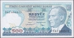 7.Emisyon 2.Tertip 500 Lira D42 886822 Çilaltı Çil