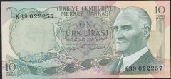 6.Emisyon 2.Tertip 10 Lira K39 022257 Çil