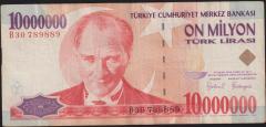 7.Emisyon 10 000 000 Lira B30 789889 Temiz+