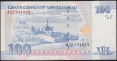 8.Emisyon 100 YTL A22 871677 Çok Temiz+