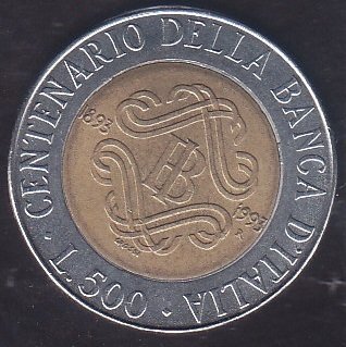 İtalya 500 Lire 1993 Hatıra